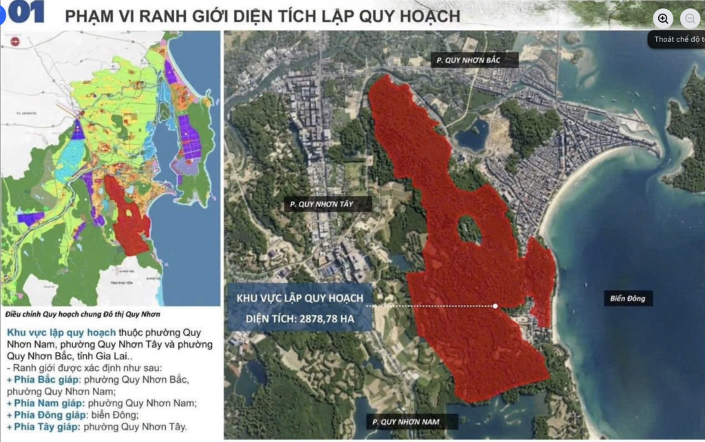 Sungroup Quy Nhơn : Thông báo mới về khu du lịch nghỉ dưỡng quốc tế biển tại Quy Nhơn 5 Phạm vi ranh giới và diện tích lập quy hoạch chi tiết dự án Sun Group Quy Nhơn rộng 2878,78 ha. Bản đồ quy hoạch sử dụng đất phân khu du lịch nghỉ dưỡng núi Vũng Chùa - Xuân Vân.