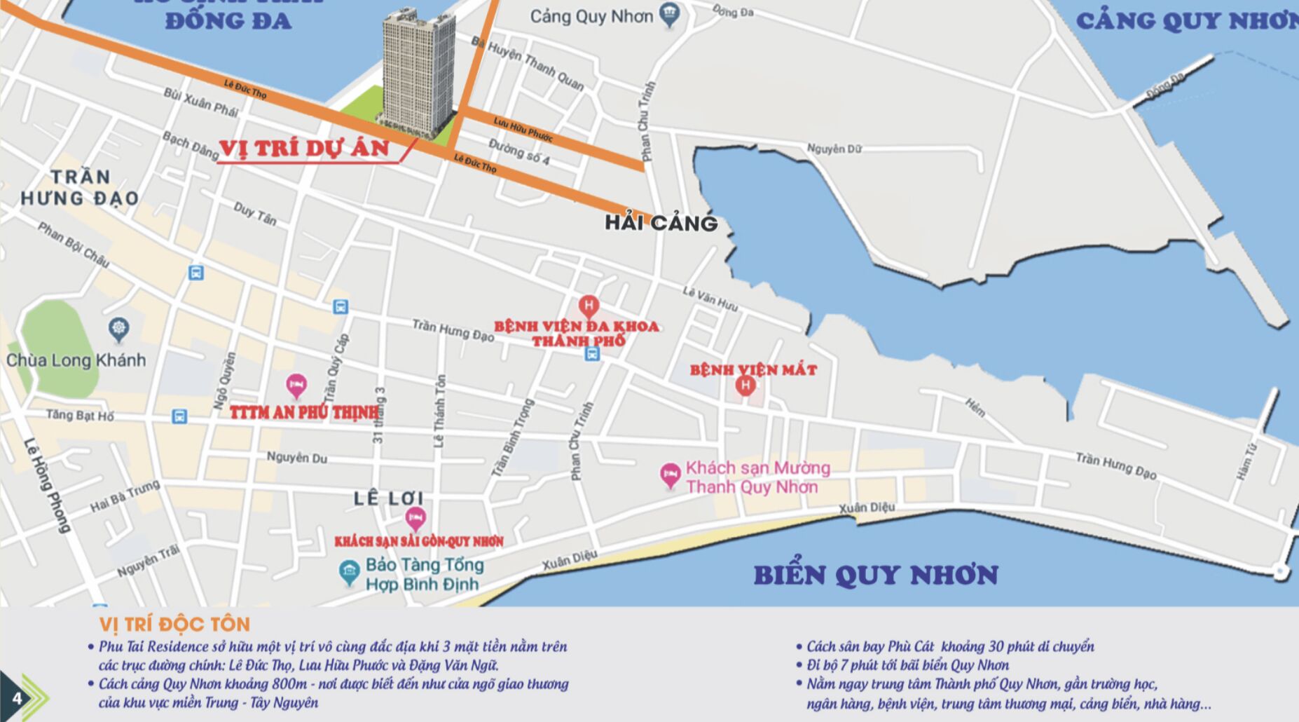 Vị trí Phú Tài Residence tại khu vực hồ sinh thái Đống Đa Quy Nhơn