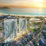 Phối cảnh tổng thể trên cao dự án The Sailing Quy Nhơn hướng ra vịnh biển