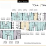 Sơ đồ mặt bằng căn hộ Tòa A tầng 8-16 kèm hướng Bắc The Sailing Quy Nhơn