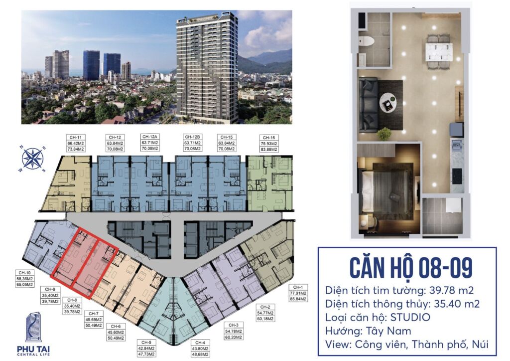 Phú Tài Central Life 8 Thiết kế căn hộ Phú Tài Central Life