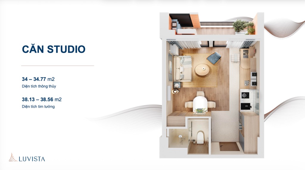 Thiết kế căn studio Luvista Quy Nhơn
