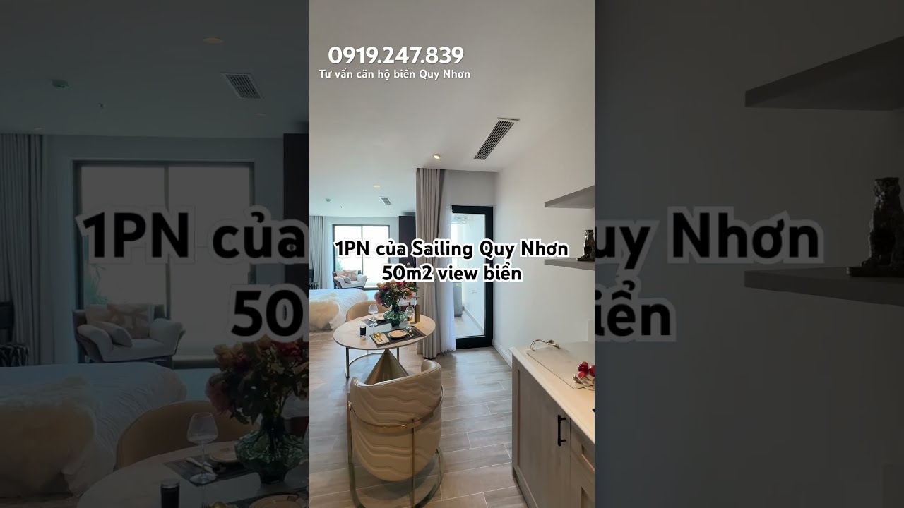 Không gian căn hộ mẫu 1 phòng ngủ The Sailing Quy Nhơn