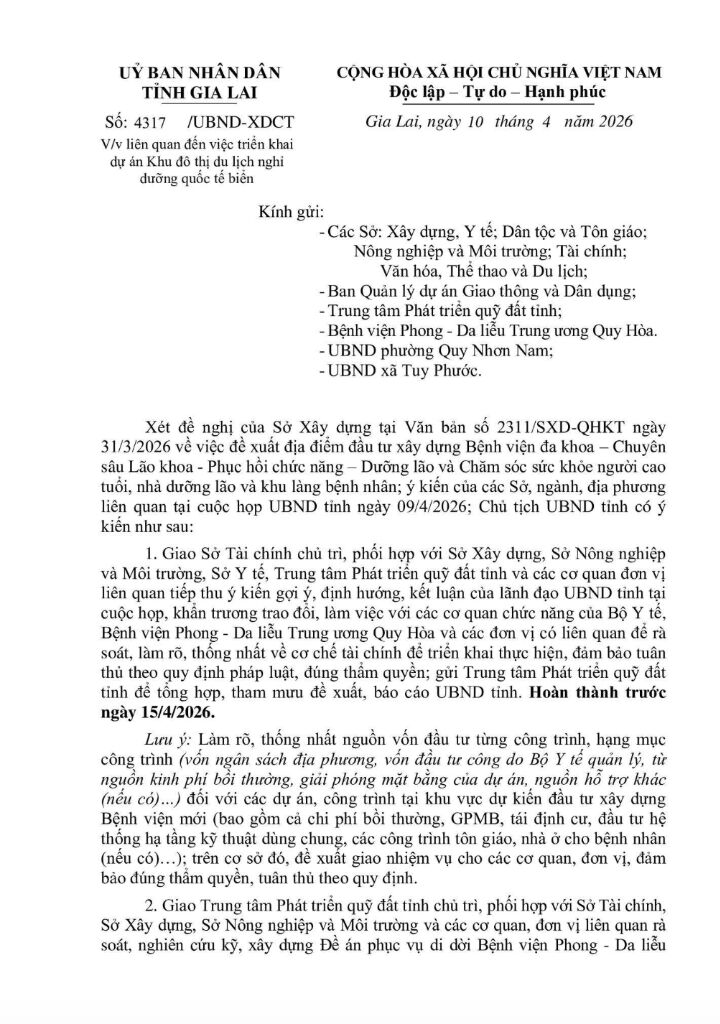 Công văn dự án Sun Group Quy Nhơn