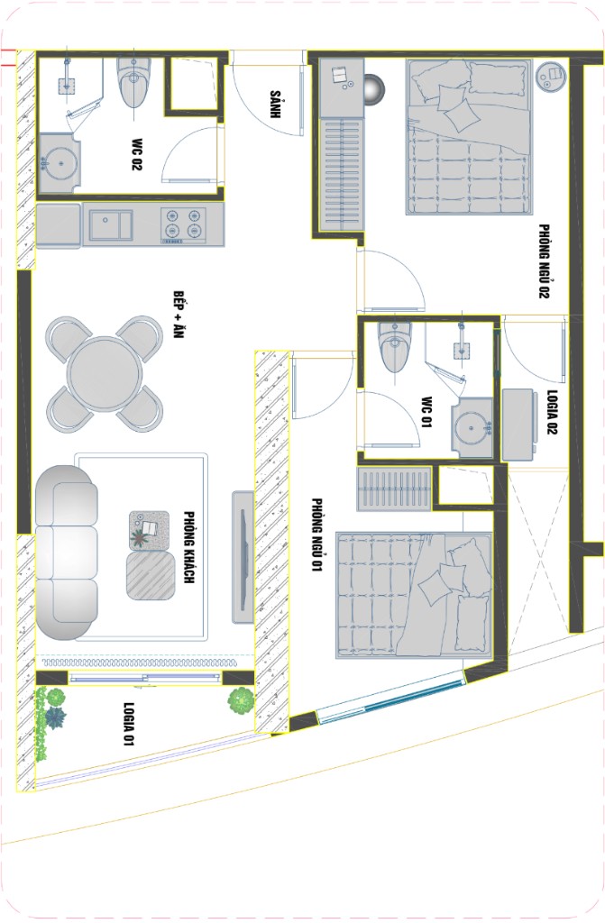 Chuyển nhượng căn hộ The Sailing Quy Nhơn 2PN – Tầng 36 view biển thoáng mát – 3.27 tỷ