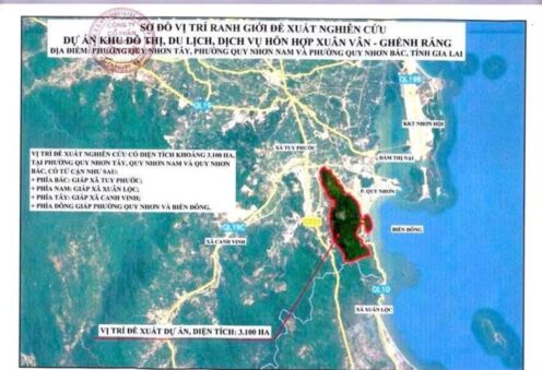 Bản đồ quy hoạch 3.100ha dự án khu đô thị du lịch nghỉ dưỡng Sun Group Quy Nhơn tại Xuân Vân - Ghềnh Ráng