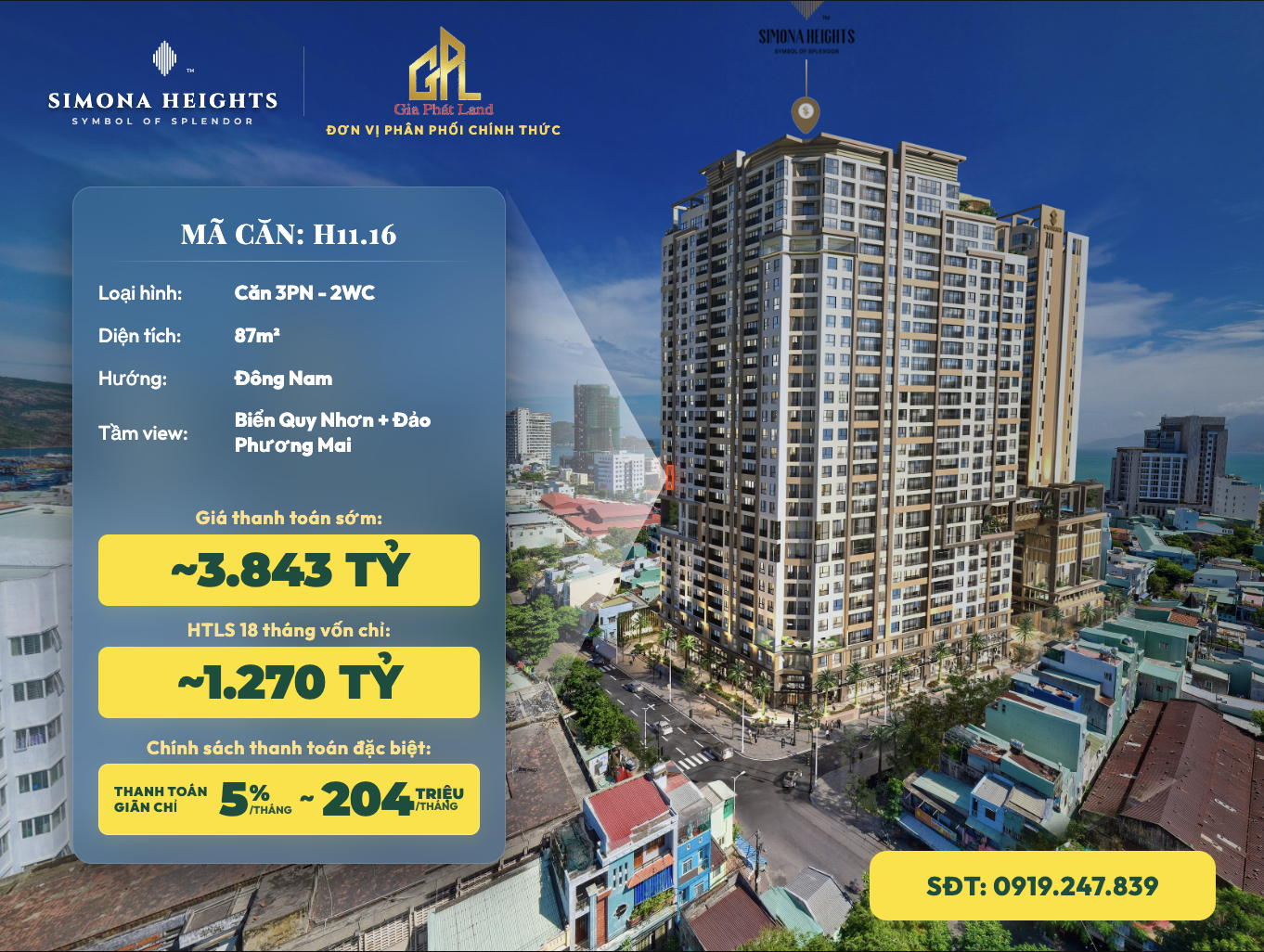 căn hộ harbour quy nhơn, tháp harbour simona heights, căn hộ h1116 simona heights, mua căn hộ simona heights, căn hộ 3 phòng ngủ quy nhơn