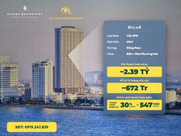 2,5 tỷ mua được căn hộ nào ở Quy Nhơn - Altara Residences 2PN