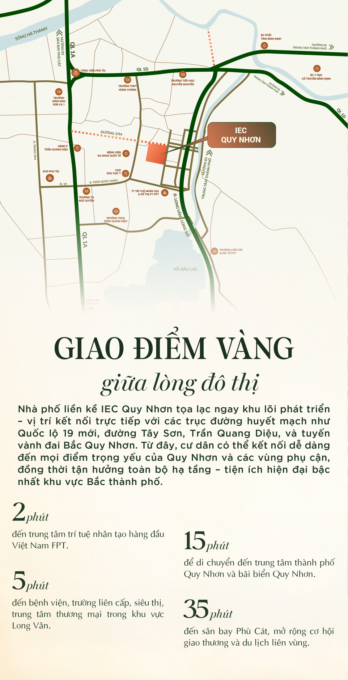 Sơ đồ vị trí kết nối giao thông dự án IEC Quy Nhơn