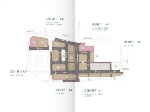 Phối cảnh phân khu Crystal nhà phố liền kề 75m2 ôm trọn trường học Phú Gia Royal Park