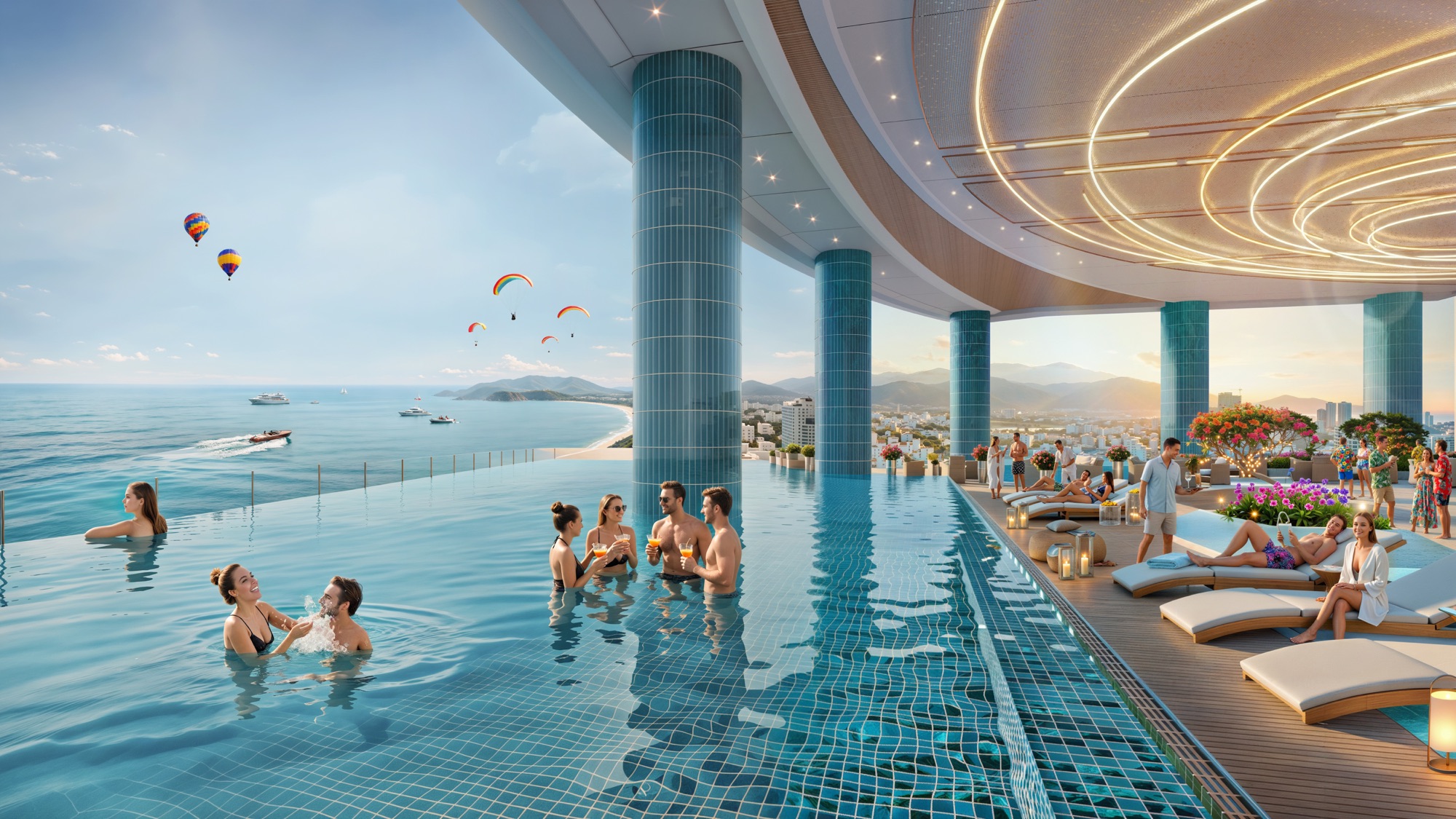 Không gian hồ bơi và pool bar The Sailing