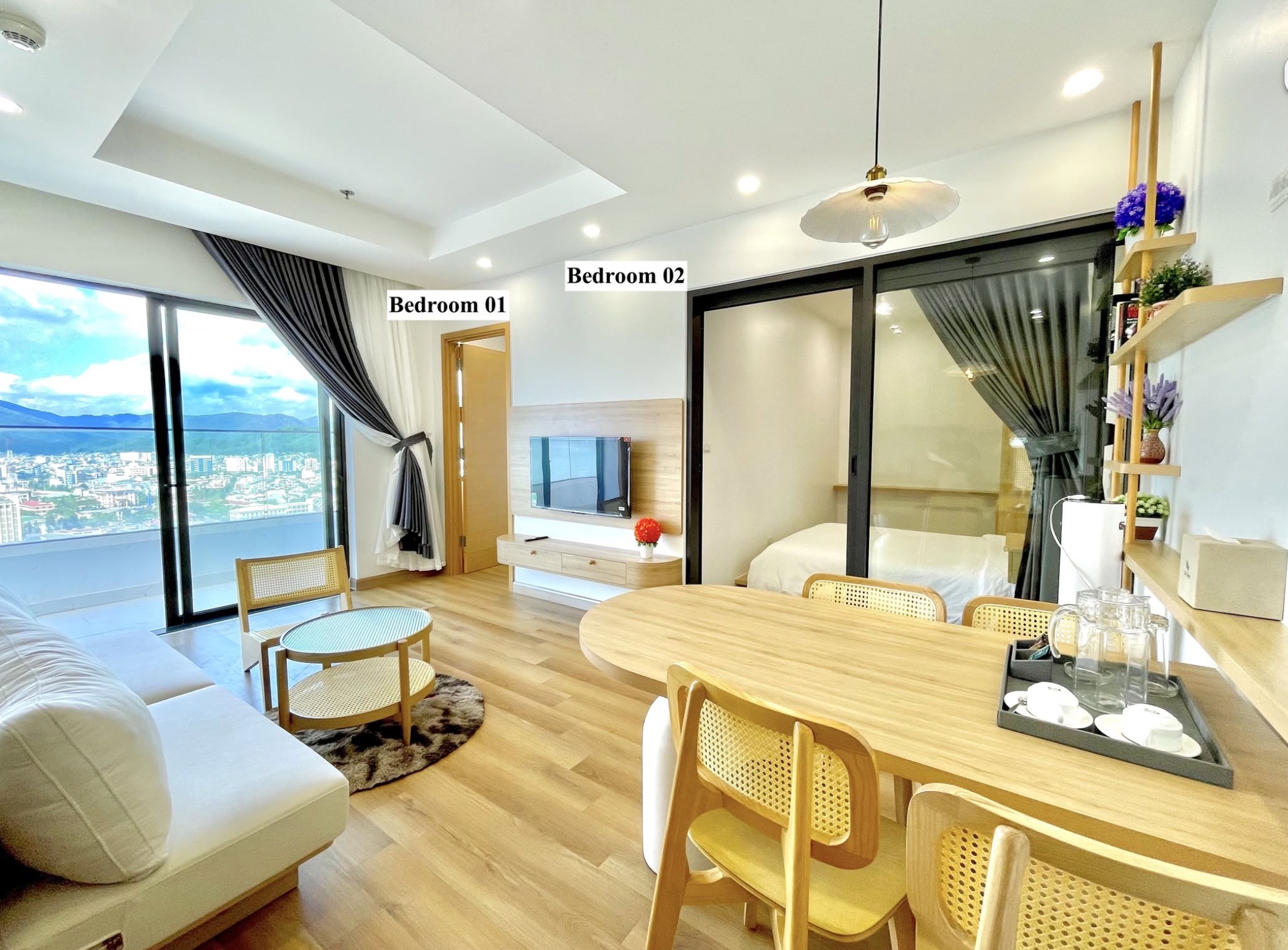 Không gian thực tế căn 2 phòng ngủ góc 70 m² tại TMS Quy Nhơn